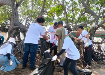 PT ASDP Bakauheni Rayakan HUT Ke-52 dengan Gelar Ocean Clean Up Day di Pantai Mangrove