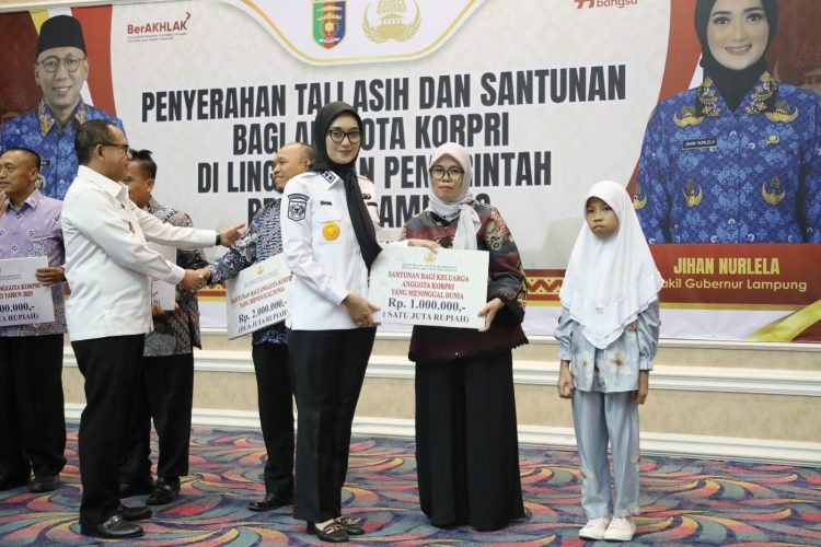 Wagub Jihan Nurlela Serahkan Tali Asih sebagai Apresiasi bagi Anggota Korpri Purna Bakti