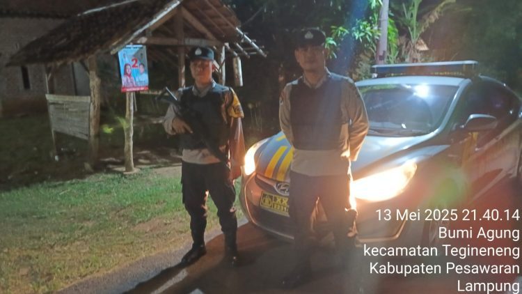 Jaga Malam di Tegineneng, Polisi Sisir Titik Rawan Antisipasi C3 dan Kejahatan Jalanan