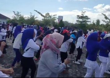Ribuan Warga Meriahkan Senam Sehat Bersama DPD PAN Pesawaran