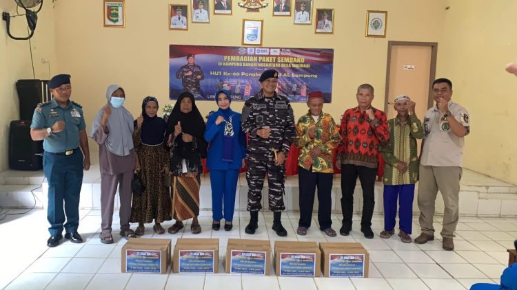Jelang HUT ke-60, Lanal Lampung Tebar Kepedulian Lewat Baksos di Desa Binaan