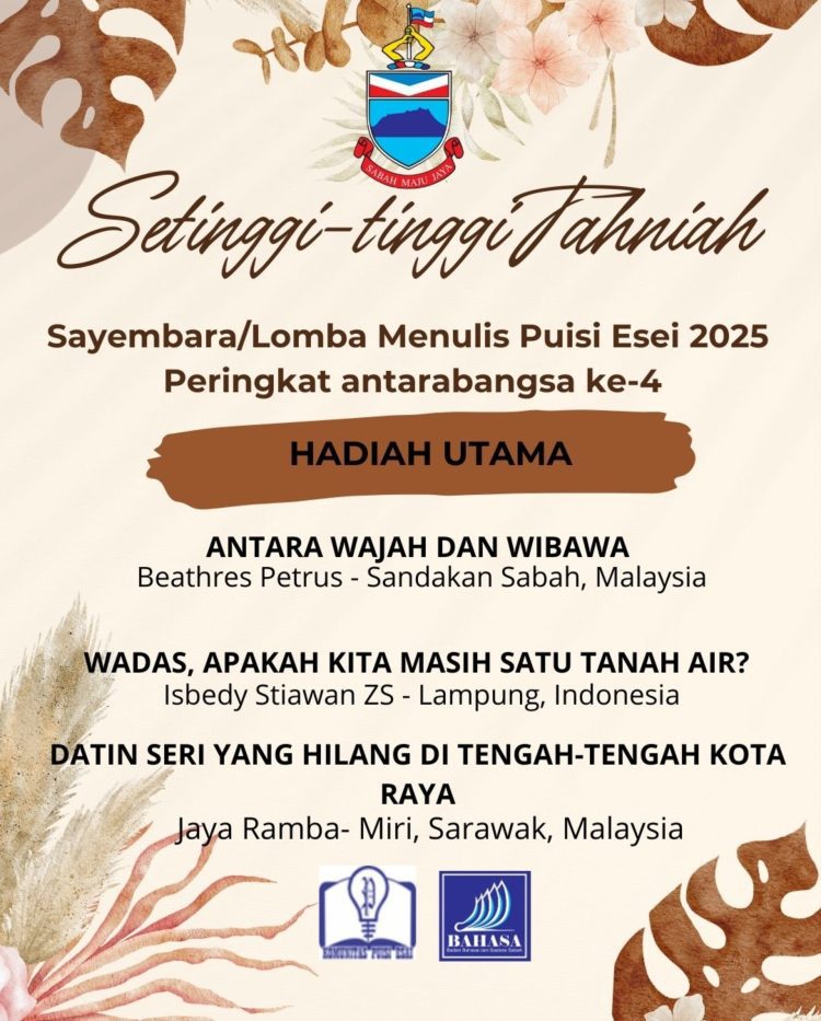 Isbedy Stiawan ZS Menang di Sabah: Satu Puisi, Satu Tanah Air, Satu Suara dari Indonesia