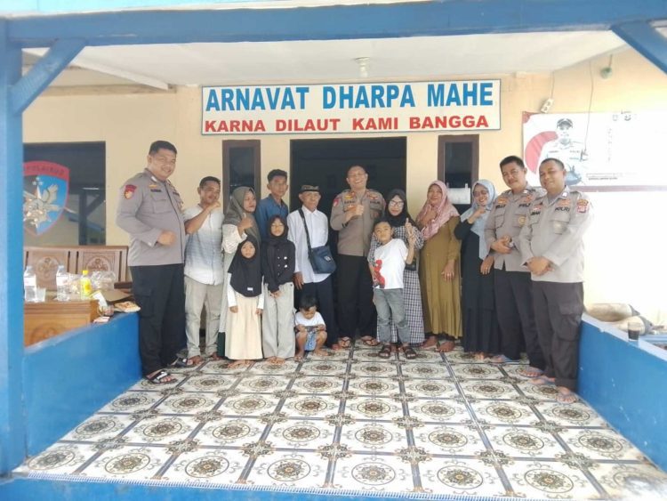Sat Polairud Lampung Selatan Terima Silaturahmi Keluarga Korban Tenggelam: Terima Kasih Telah Temukan Anak Kami