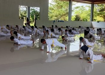 Prajurit Yonif 7 Marinir Ikuti Latihan Bersama dan Ujian Kenaikan Tingkat Karate di Pesawaran