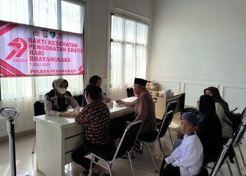 Bakti Kesehatan Hari Bhayangkara ke-79: Polres Pesawaran Jangkau Puluhan Warga Lewat Pengobatan Gratis