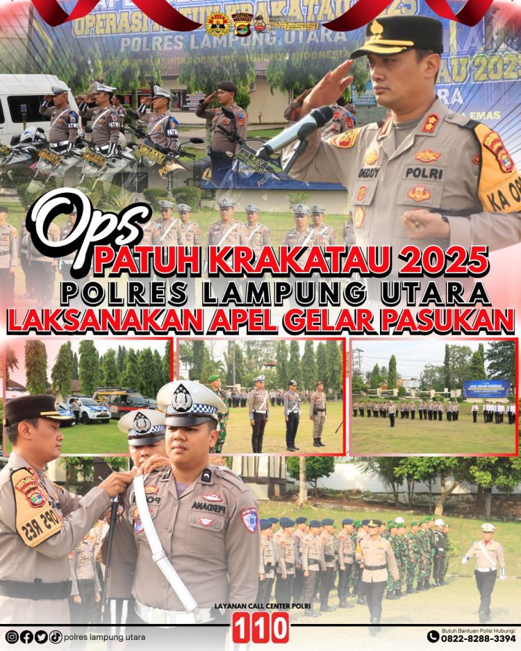 Ops Patuh Krakatau 2025 Resmi Dimulai, Polres Lampung Utara Gelar Apel Pasukan