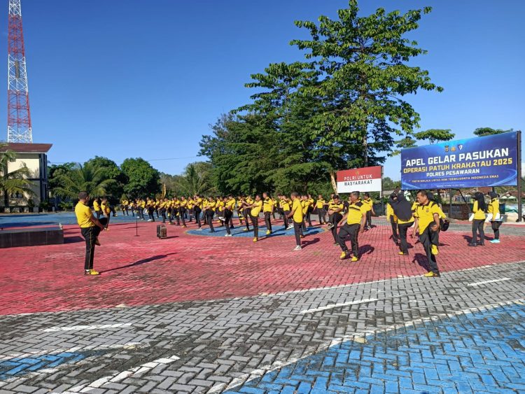 Polres Pesawaran Gelar Olahraga Pagi, Jaga Kebugaran dan Pererat Soliditas Anggota