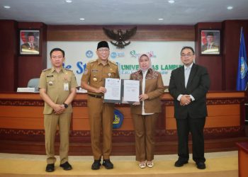 Dorong Pembangunan Berbasis Riset dan Inovasi, Pemprov Lampung Teken MoU Strategis dengan Unila