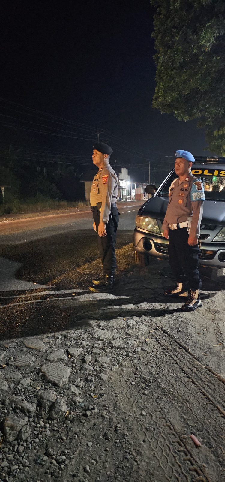 Polsek Tegineneng Gencarkan Hunting Malam di Jalinsum, Antisipasi Kejahatan Jalanan