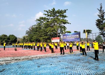 Bangun Semangat dan Kebugaran, Polres Pesawaran Gelar Olahraga Rutin Bersama