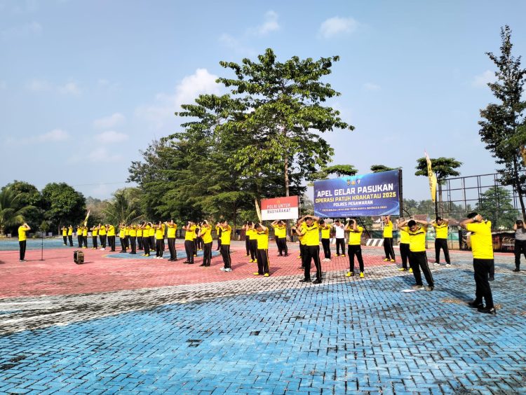 Bangun Semangat dan Kebugaran, Polres Pesawaran Gelar Olahraga Rutin Bersama