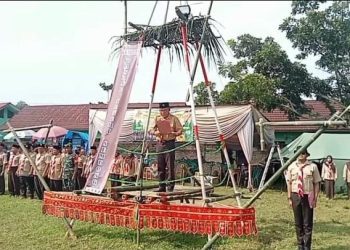 Gelar Upacara Peringatan Hari Pramuka ke 64, Ini Pesan Camat BNS Tanggamus