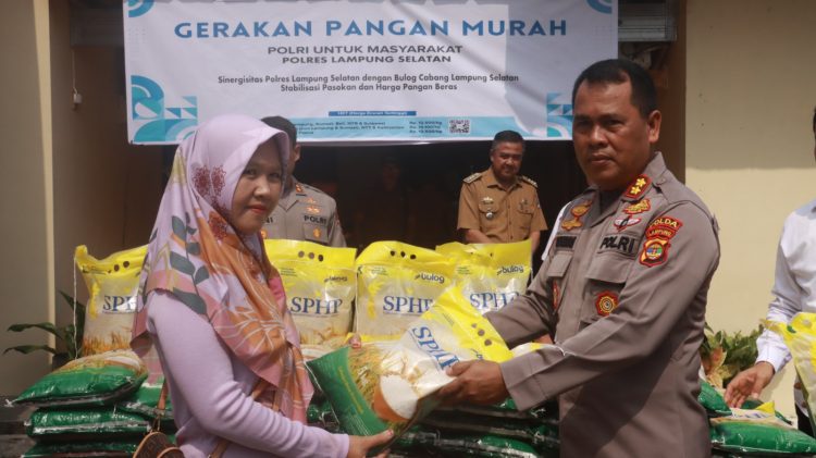 Polres Lampung Selatan Bersama Bulog dan Pemkab Gelar Gerakan Pangan Murah untuk Jaga Ketahanan dan Cegah Monopoli Beras