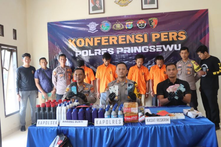 Polres Pringsewu Ungkap Dua Kasus Pencurian Besar, Empat Pelaku Ditangkap dan Barang Bukti Diamankan