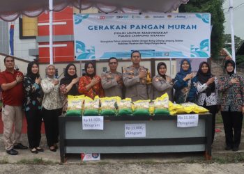 Polres Lampung Selatan Gelar Gerakan Pangan Murah, Ribuan Warga Dapatkan Beras SPHP Harga Terjangkau