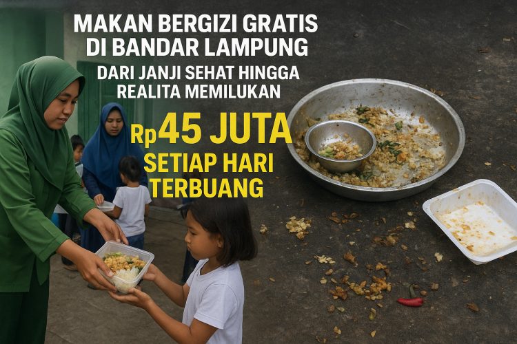 Makan Bergizi Gratis di Bandar Lampung: Janji Sehat yang Berujung Pemborosan Rp45 Juta per Hari