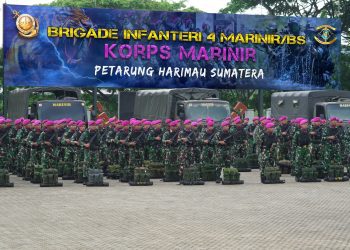 Danbrigif 4 Marinir/BS Pimpin Apel Kesiapan HUT ke-80 TNI, Tegaskan Profesionalisme Prajurit Harimau Sumatera