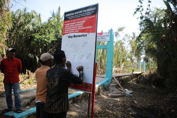 Jembatan Gantung Tampang Muda Rampung Hanya 5 Hari, Akses Pendidikan Warga Kembali Lancar