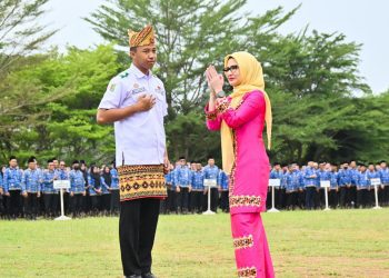 Upacara Peringatan Hari Sumpah Pemuda ke-97 di Pemkab Pesawaran, Semangat “Pemuda Pemudi Bergerak Indonesia Satu” Menggema