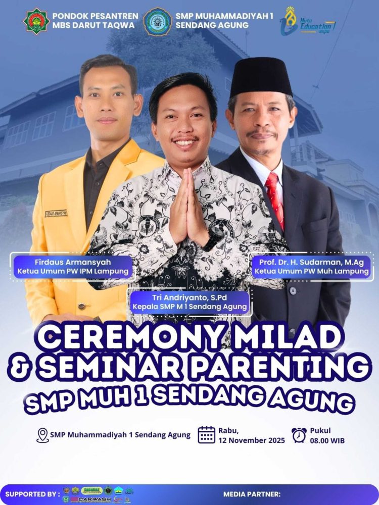 Milad ke-46 SMP Muhammadiyah 1 Sendangagung Bakal Dihadiri Ketua PW Muhammadiyah Lampung, Hadirkan Beragam Kegiatan Menarik