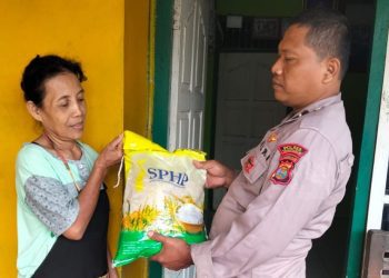 Geger! 2 Ton Beras SPHP Ludes Diserbu Warga di Pasar Murah Polsek Semaka, Harga Super Terjangkau Bikin Heboh