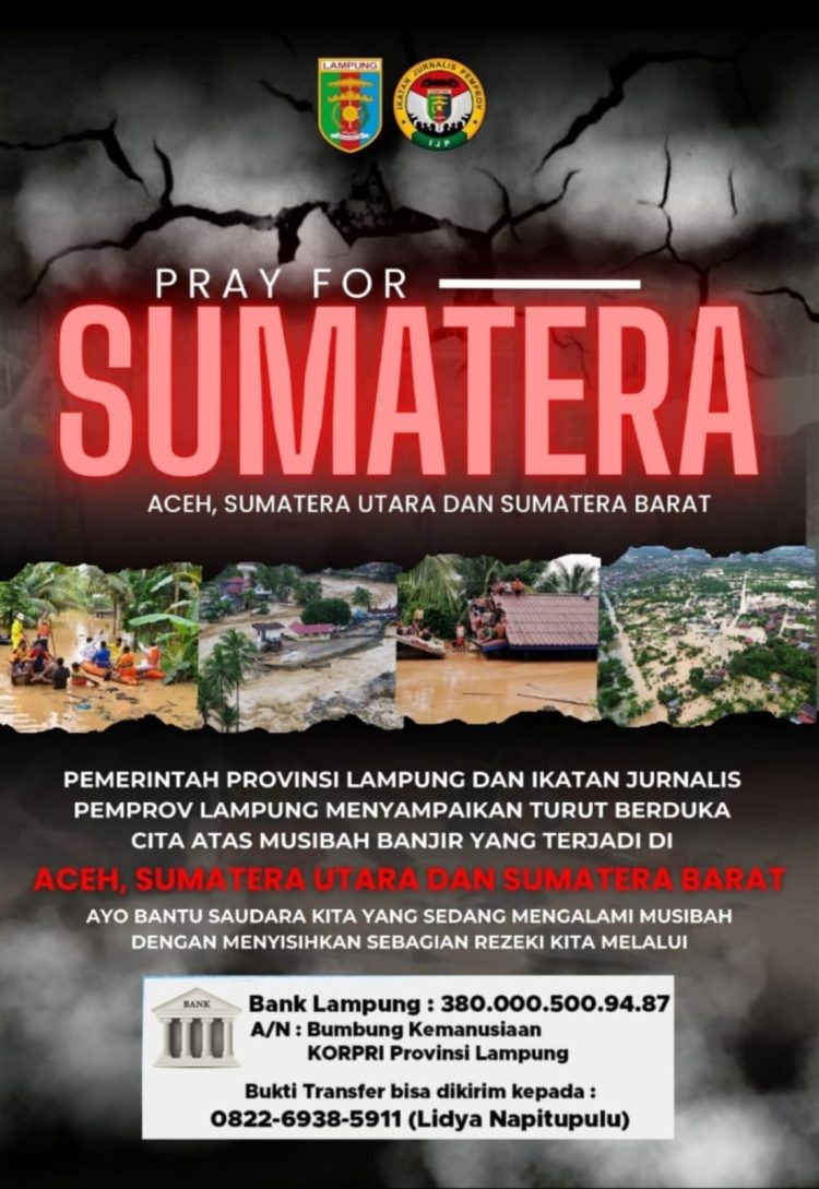 Lampung Bergerak Cepat: Donasi Nasional untuk Korban Banjir Sumatera Dibuka, Masyarakat Diajak Turun Tangan