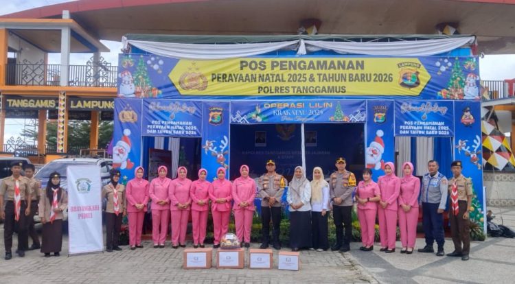 Kapolres Tanggamus dan Bhayangkari Beri Dukungan Petugas Pospam Nataru