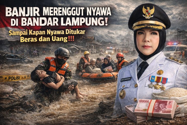 Banjir Merenggut Nyawa di Bandar Lampung! Sampai Kapan Nyawa Ditukar Beras dan Uang!!!