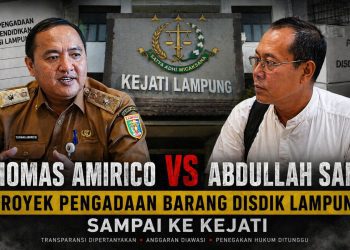 Kejati Lampung Terima Laporan Pengadaan Disdik, Thomas Amirico Angkat Bicara