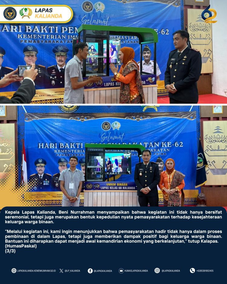 Gerobak UMKM Jadi Harapan Baru, Lapas Kalianda Perkuat Dukungan Sosial