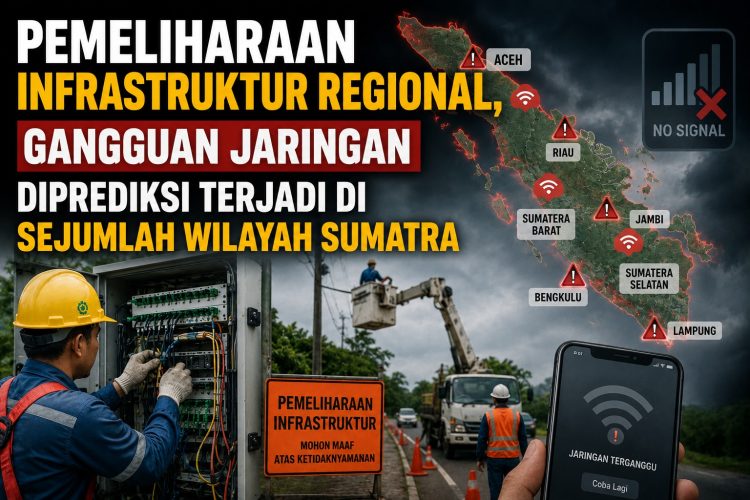 Pemeliharaan Kelistrikan dan Jaringan Diprediksi Ganggu Layanan Digital di Sumatra