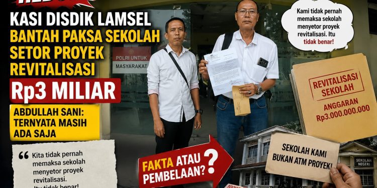 Abdullah Sani Soroti Dugaan Setoran Proyek Revitalisasi di Disdikbud Lampung Selatan