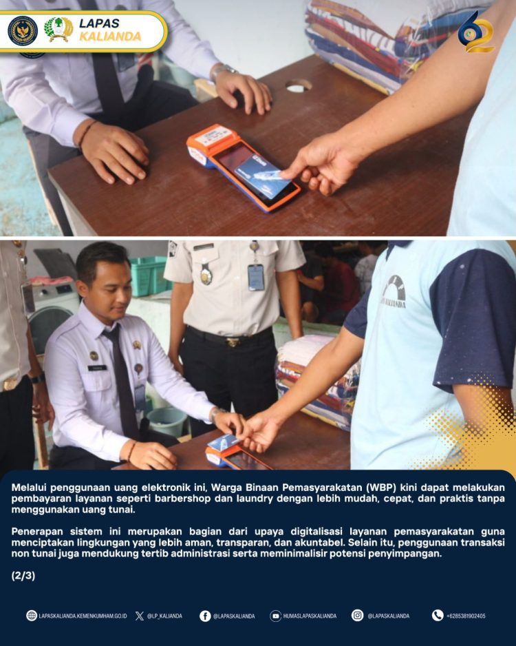 Minim Risiko Penyimpangan, Lapas Kalianda Terapkan Sistem Non Tunai