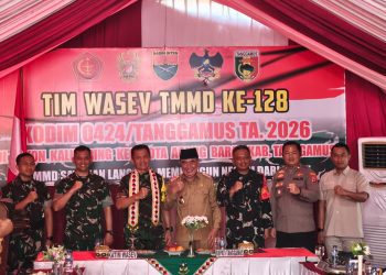 Dandim 0424 Tanggamus Dampingi Kunjungan Wasev Pusterad di TMMD ke-128