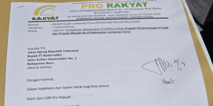 LSM PRO RAKYAT Desak Kejagung Usut Dugaan Korupsi Proyek Mangkrak di Lampung Timur