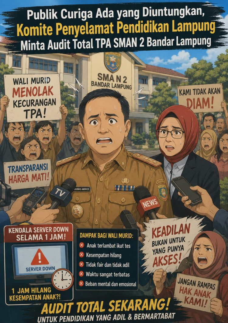 Server Down Hampir Satu Jam, Hasil TPA SMAN 2 Bandar Lampung Dipertanyakan Publik