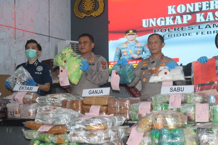 17 Pengungkapan Besar dalam 5 Bulan, Polda Lampung Sita 179,5 Kg Sabu dan 44 Ribu Butir Ekstasi