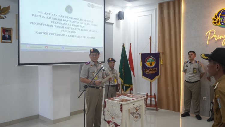 Wujudkan Kepastian Hukum Tanah, Panitia PTSL 2026 Kabupaten Pringsewu Resmi Dilantik